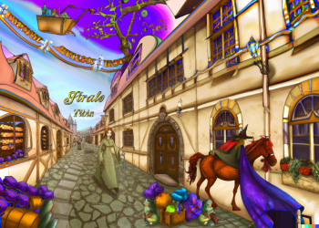 DALL·E 2023-01-01 19.27.23 - buildings road medieval shopping cart wizard trees gardens flower...png